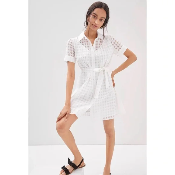 Anthropologie Windowpane Mini Dress - NWT - XL - Picture 2 of 15